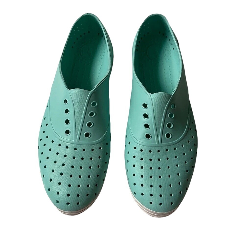 Native‎ Jefferson Shoes Womens Size 9 Turquoise Teal Perforated Slip On Sneakers
